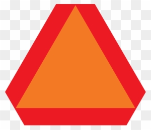 Slow Moving Vehicle - Red And Orange Triangle Road Sign