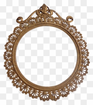 Lovely Art Nouveau French Gold Gilt Metal Frame From - Gold Circle Frames Png