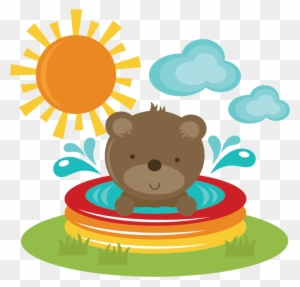 Bear In Pool Svg Cut S For Scrapbooking Svg - Miss Kate Cuttables Bear