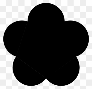 Big Black Five Petal Flower Png Clip Arts - 5 Petal Flower Silhouette