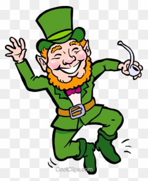 Patricks Day Vector Clipart Of A Leprechaun With Pipe - Pat281light Round Ornament