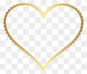 Gold Heart Border Frame Transparent Png Clip Art - Heart Border Png