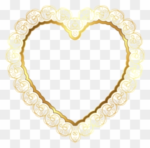 Heart Border - Gold Hearts Transparent Background
