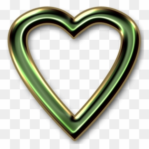 Green And Gold Heart Frame Png By Clipartcotttage - Heart Frame Transparent Png