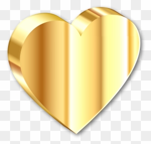 Heart Of Gold With Shadow - 3d Love Symbol Png