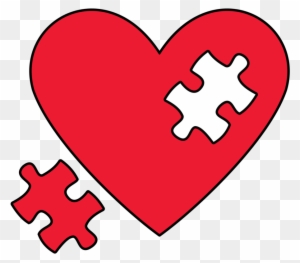 Puzzle Clip Art - Heart With Puzzle Piece