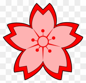 Red Flower Japanese Flower Clip Art Clipartfest - Sakura Clipart
