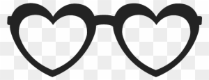 Heart-shaped Glasses Stamp - Heart Shaped Glasses Clipart Black And White