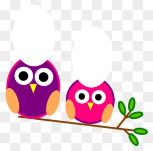 Cute Pink And Purple Owls Clip Art At Clker - Editable Classroom Door Signs