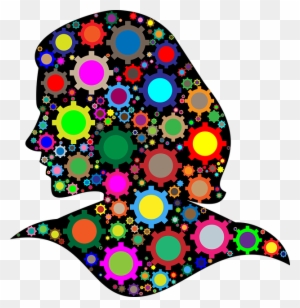 3- The Brain Releases Dopamine Into The System When - Rainbow Geared Woman Silhouette Round Ornament