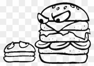 Big Burgers Is Mad To Little Burgers Junk Food Coloring - Big And Small Coloring Sheet