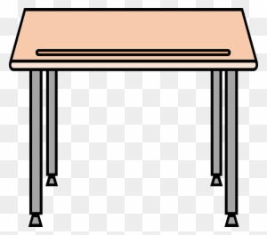 School Table Cliparts - Drawing Of A Student Desk