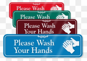 Hand Washing Signs - Mydoorsign Please Wash Your Hands Vertical Label 5