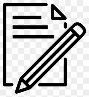 Document Paper Write Pencil Pen Drawing Svg Png Icon - Pencil And Paper Icon