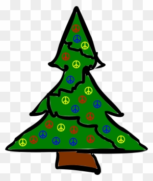 Rough Xmas Tree Christmas Peace Symbol Sign Coloring - Christmas Motifs Free