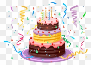 Birthday Cake With Confetti Png Clipart Picture - Happy Birthday Cake Clipart