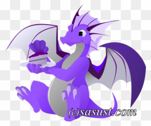 Cake Eating Ace Dragon - Stock Illustration