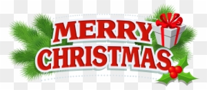 Merry Christmas Decor With Gift Png Clipart - Merry Christmas Text Png