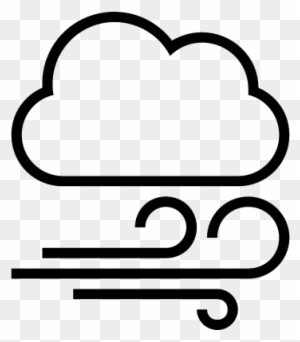 Windy Cloudy Weather Outlined Interface Symbol Vector - Weather Symbol For Wind