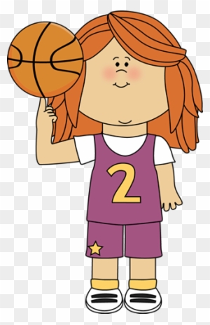 Sport Clipart Cute - Clip Art Girl Basketball