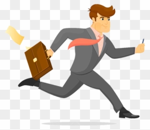 Manage Your Business Activities With Ease - Man Running Suit Cartoon