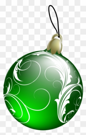 Beautiful Green Christmas Ball Png Clipart - Green Christmas Ornaments Png