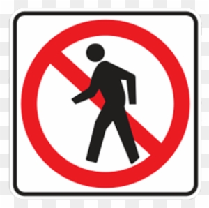 No Ped Xing Symbol - No Entry Authorised Persons Only Sign