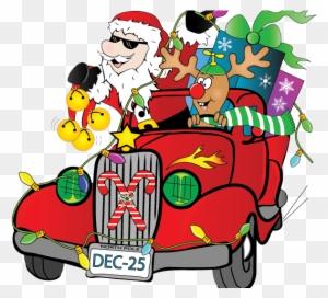 Santa Claus Has Prepped His Sleigh And The Reindeer - Hot Rod Santa