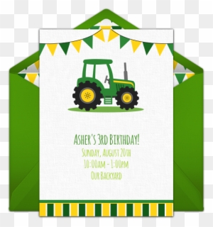 Free Birthday Party Invitation With A Tractor Design - Tractor Tire Party Invitations