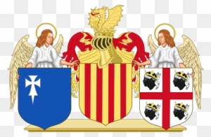 Heraldic Emblems Of The Kingdom Of Aragon With Supporters - Equestrian Order Of The Holy Sepulchre Of Jerusalem