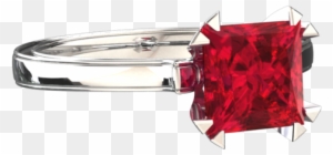 35 Carat Lab Grown Princess Cut Ruby Solitaire 14k - Princess Cut