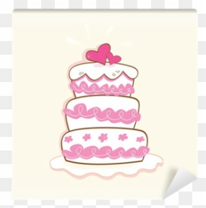 Pink Decorative Sweet Cake - Wedding Cake Clip Art