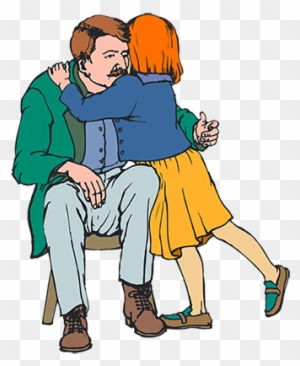 Papa, You Know What Hurts Me Most - Father With Daughter Clipart