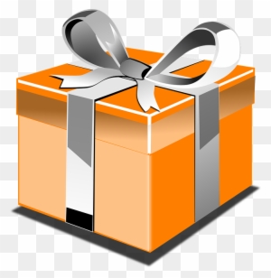 Shipping Cliparts 9, - Orange Birthday Present Clipart