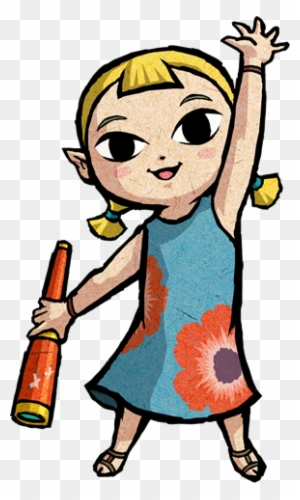 Blonde, Pigtails Wrapped With A Blue Hair Tie - Legend Of Zelda Wind Waker Characters