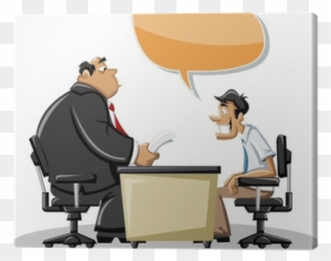 Cartoon Man Talking With His Boss In Office - Say No To Your Boss