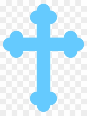 Turquoise Blue Cross Clip Art At Clker - Budded Cross