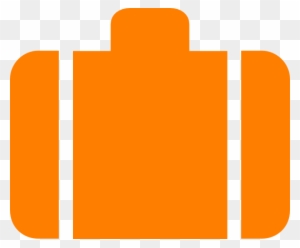 Orange Baggage Symbol Clip Art - Orange Suitcase With Plane Logo