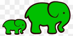 Green Elephant Clipart - Green Elephant Clipart