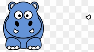 Blue Hippo Animated Clip Art At Clkercom Vector Online - Cartoon Hippo