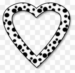 Dalmation Dots Heart Frame Png By Clipartcotttage - Heart Frame In Black