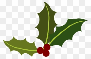Green Holly Berries Christmas Holiday Leaves - Holiday Clip Art Free