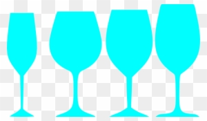 Teal Wine Glasses Clip Art - Blue Wine Glass Clip Art