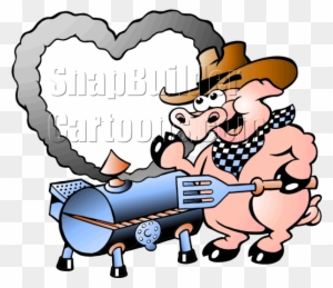 Pig Bbq Grill Smoke Blank - Bbq Spit Images Cartoon