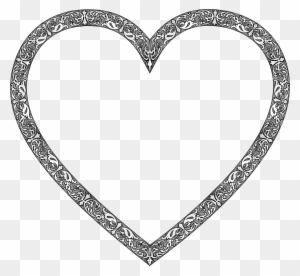 Vintage Heart - Heart Frame Black And White Png