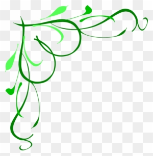 Vine Heart2 Green-3 Clip Art At Clker - Corner Swirl Designs Png
