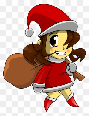 Girl Santa Outfit Clipart - Santa Girl Cartoon Png