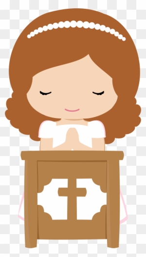 Girls In Their First Communion Clip Art - First Communion Girl Clipart