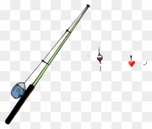 Fishing Pole Heart Clip Art - Fishing Rod Transparent Background