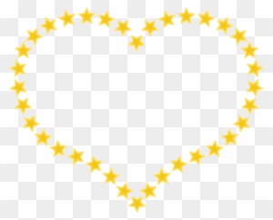Pixabella Heart Shaped Border With Yellow Stars - Star In Heart Shape